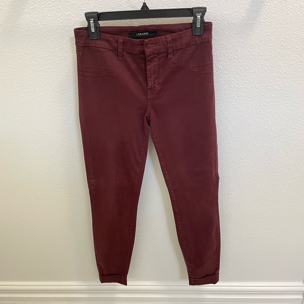 J Brand Cuffed Pant - burgundy